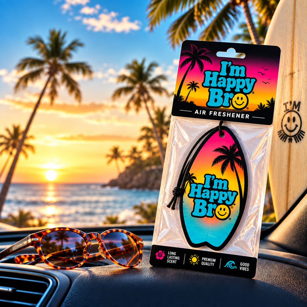 I'm Happy Bro Surfboard Air Freshener