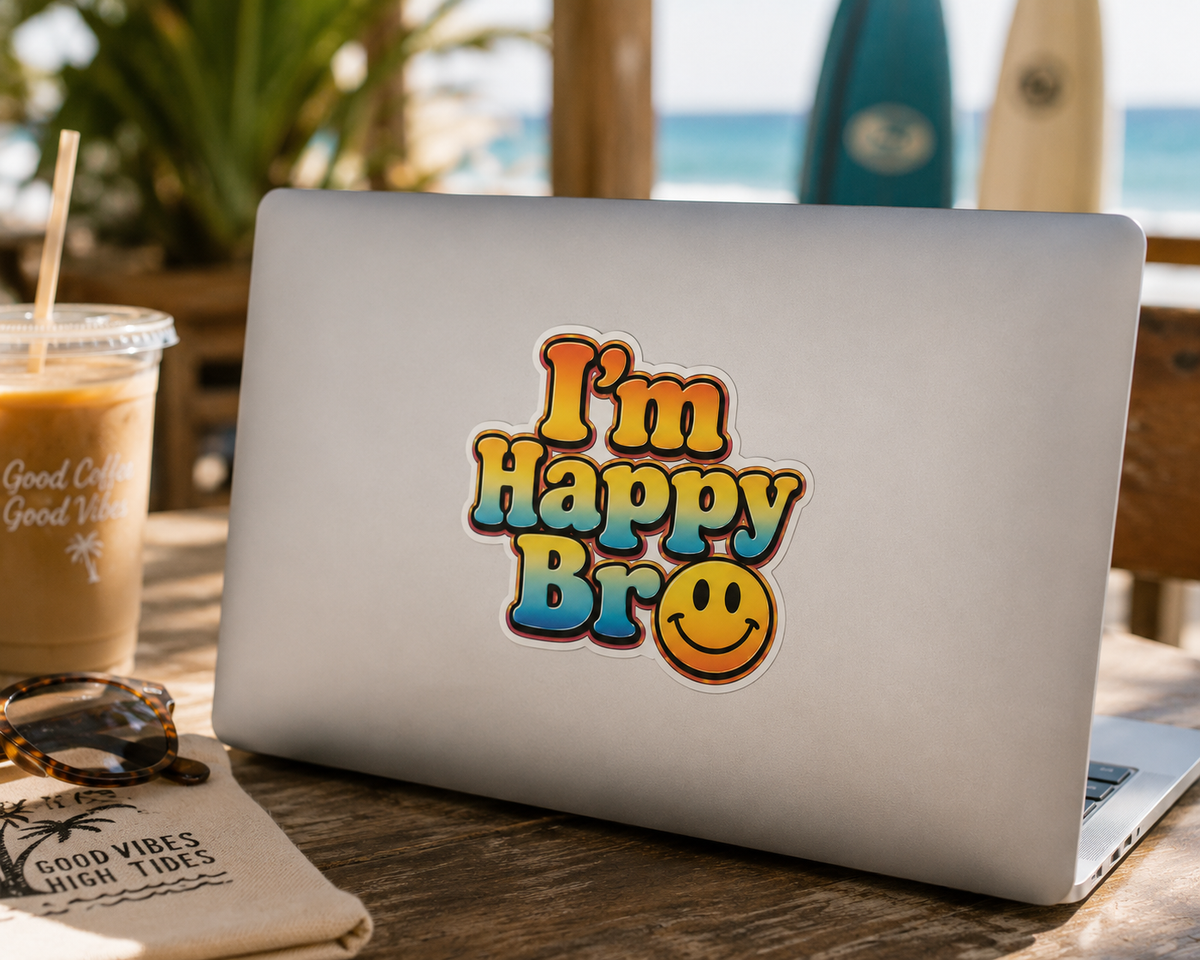I'm Happy Bro Good Vibes Vinyl Sticker
