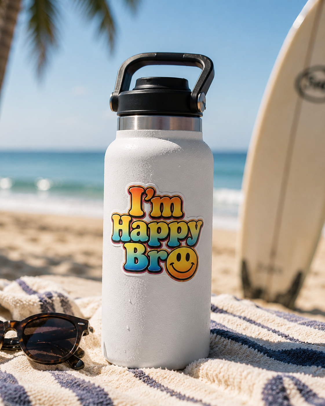 I'm Happy Bro Good Vibes Vinyl Sticker